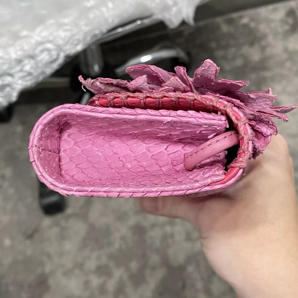 Fatto A Mano By Carlos Falchi Pink Python Snake S… - image 6